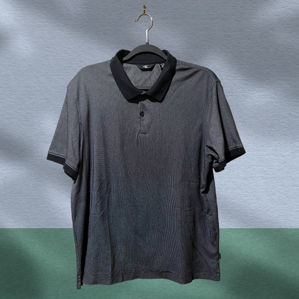 Calvin Klein Mens L Black & Grey Golf Shirt